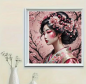 Preview: Diamond Painting Japanisch Frau im Kimono, von Kirschblüten umgeben